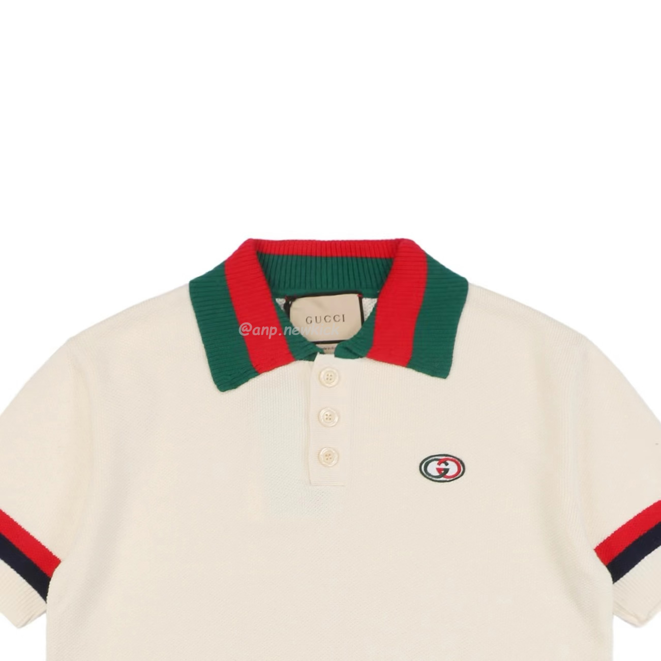 Gucci Logo Appliqued Striped Cotton Polo Shirt (6) - newkick.org